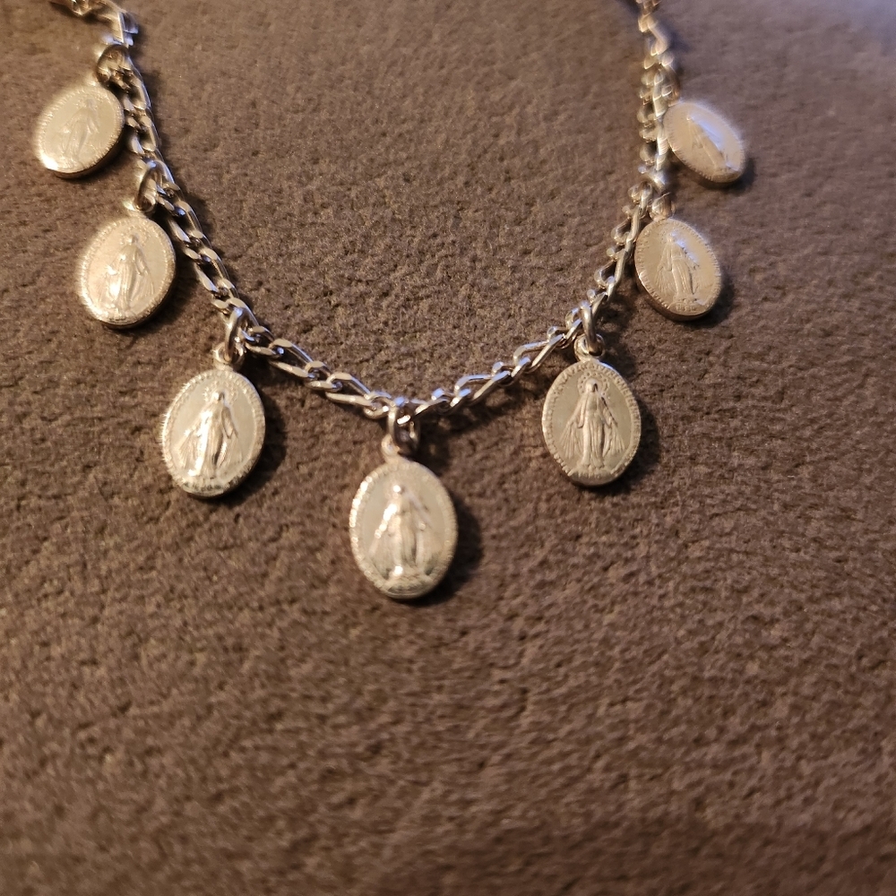 Sterling silver 925 bracelet religious charms